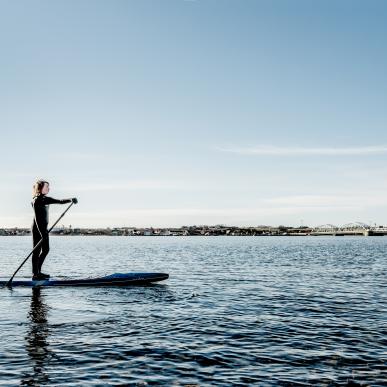 SUP på Limfjorden ved Vildsund Broen